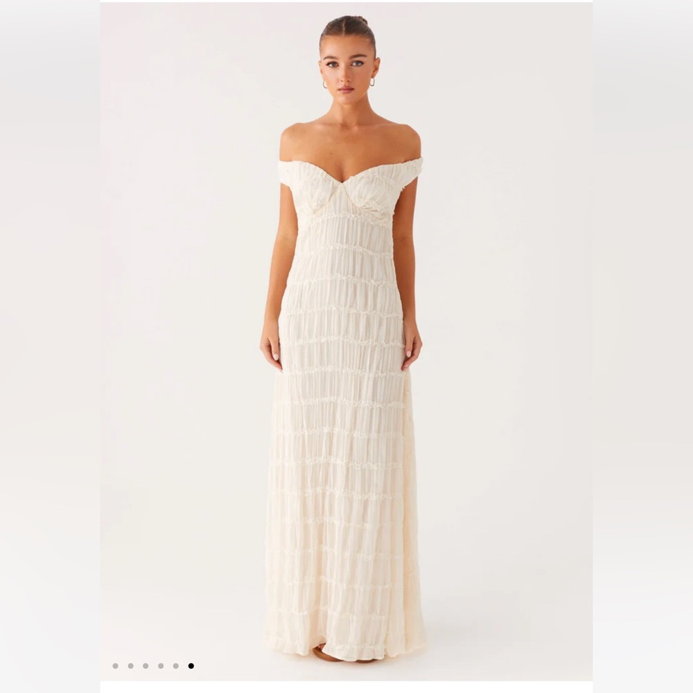 Peppermayo Cream Strapless Dress